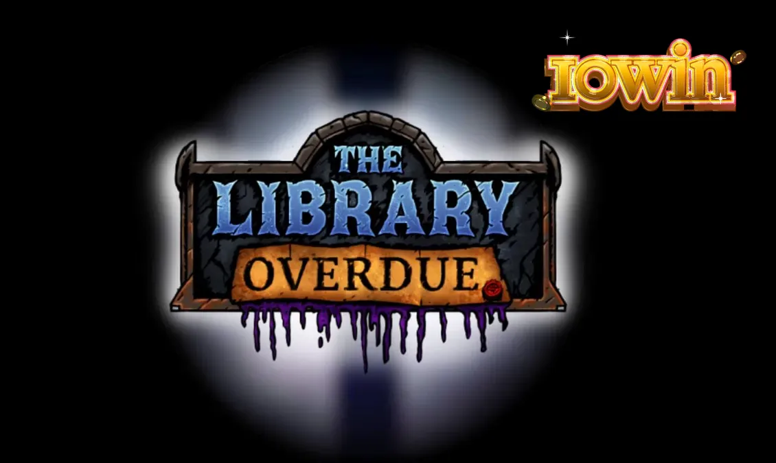 The Library Overdue slot game interface featuring gothic library theme